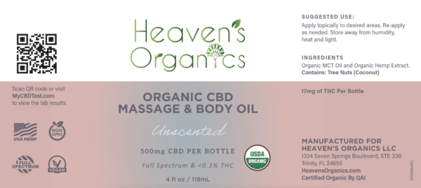 CBD Massage Oil Label