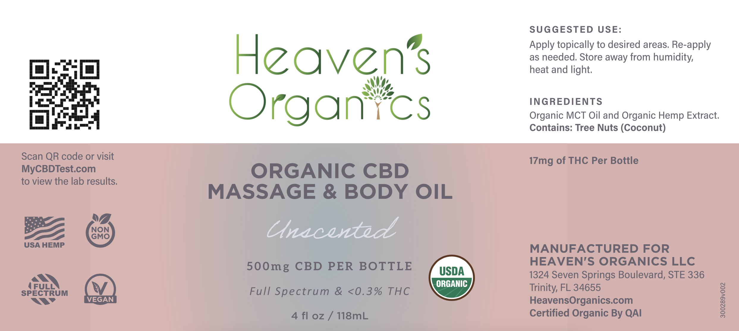 CBD Massage Oil Label